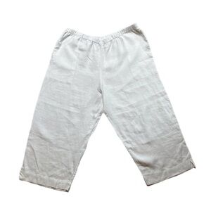 Chico’s White Linen Ankle Crop Pants XL‎